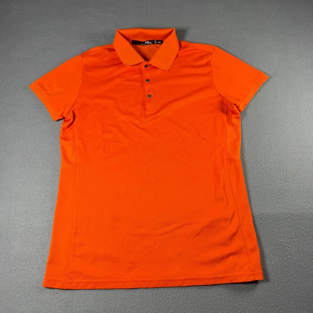 RLX Ralph Lauren Womens Medium Orange Short Sleeve Performance Polo Shirt